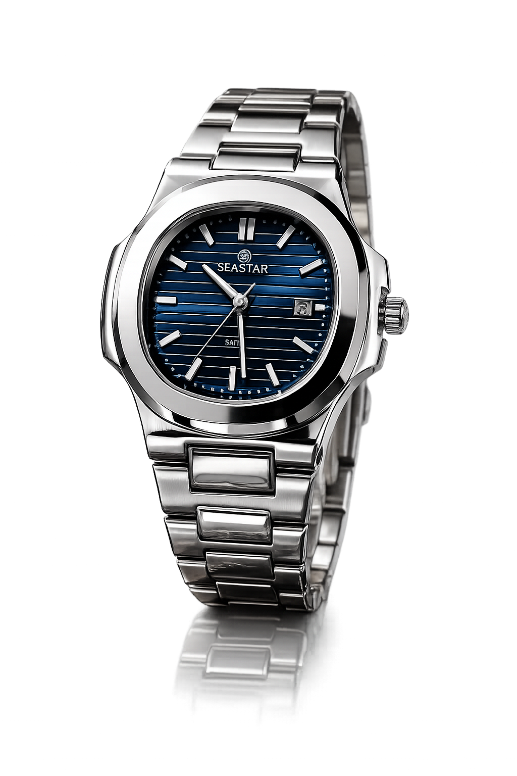Silver & Blue Luxury Timepiece