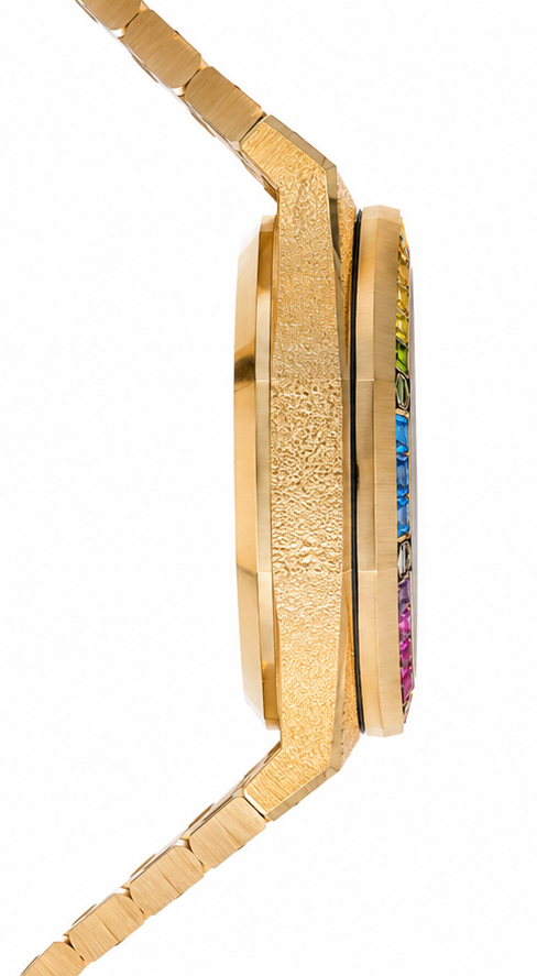 Audemars Piguet Royal Oak Automatic Chronograph “Rainbow Bezel” – Frosted Gold Edition