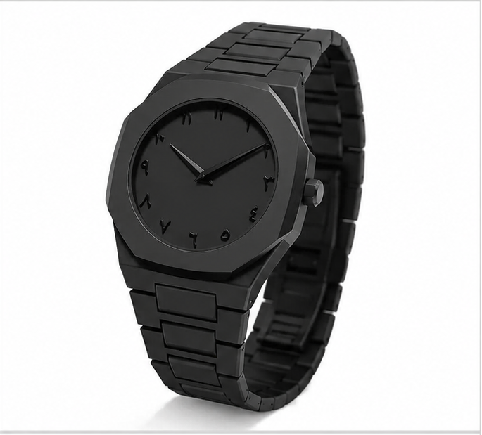 Black Arabic Numeral Luxury Watch
